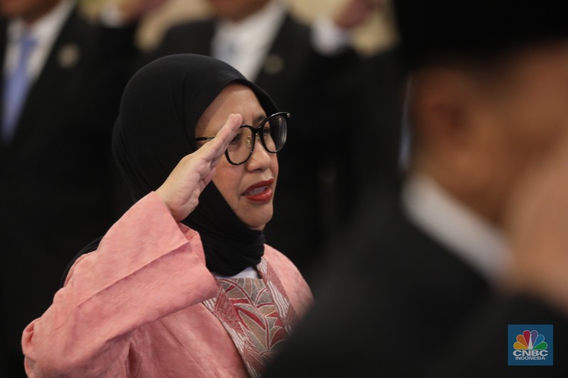 Suasana pelantikan di Istana Negara, Jakarta, Rabu (17/9/2025). (CNBC Indonesia/Tri Susilo)