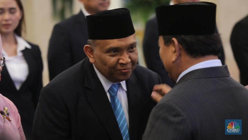 Suasana pelantikan di Istana Negara, Jakarta, Rabu (17/9/2025). (CNBC Indonesia/Tri Susilo)