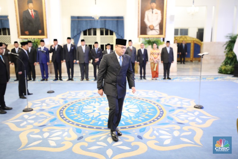 Suasana pelantikan di Istana Negara, Jakarta, Rabu (17/9/2025). (CNBC Indonesia/Tri Susilo)