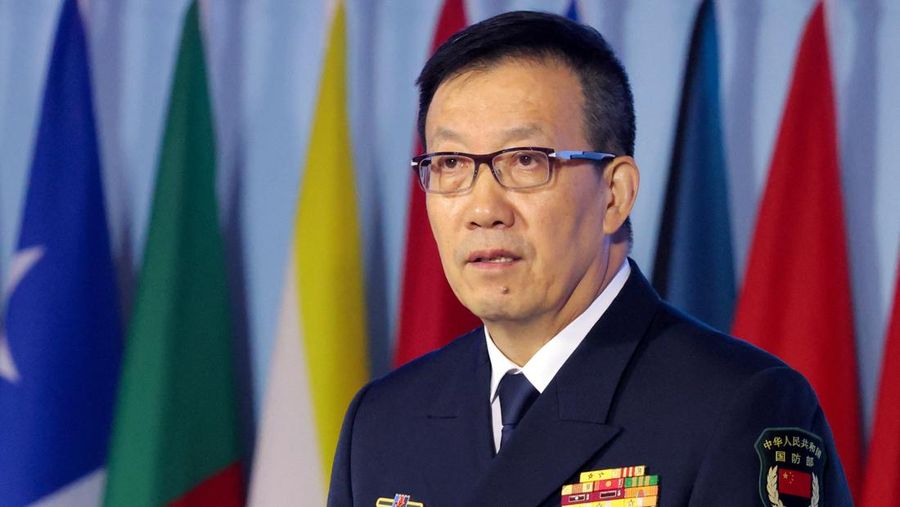 Chinese Defence Minister Dong Jun speaks during Beijing Xiangshan Forum in Beijing, China September 18, 2025. REUTERS/Maxim Shemetov