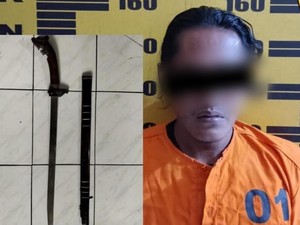 Pria Tulungagung Ditangkap gegara Acungkan Parang ke Warga