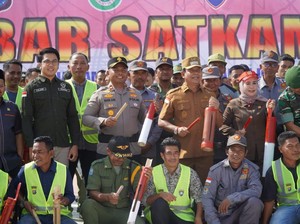 Apel Akbar Satkamling Perkuat Peran Masyarakat Jaga Malam di Rohul