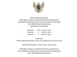 Link SKB 3 Menteri Terbaru Terkait Libur Nasional 2026 dan Cuti Bersama