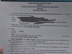 SPPG DIY Angkat Bicara Soal Surat Perjanjian Rahasiakan Keracunan MBG
