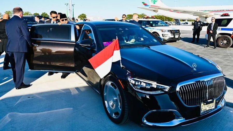 Prabowo tiba di Bandara Internasional Jhon F Kennedy, New York, pada Sabtu (20/9) pukul 16.50 waktu setempat. (Dok. Biro Pers Sekretariat Presiden)