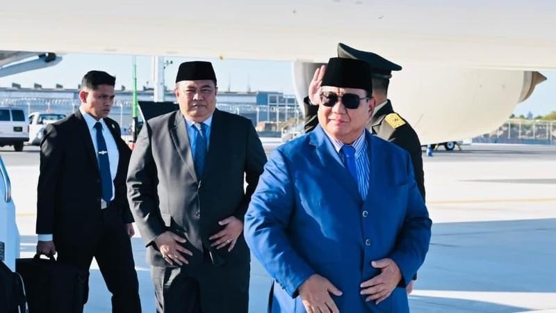 Prabowo tiba di Bandara Internasional Jhon F Kennedy, New York, pada Sabtu (20/9) pukul 16.50 waktu setempat. (Dok. Biro Pers Sekretariat Presiden)