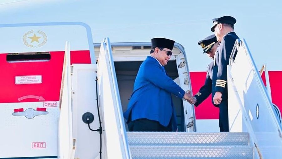 Prabowo tiba di Bandara Internasional Jhon F Kennedy, New York, pada Sabtu (20/9) pukul 16.50 waktu setempat. (Dok. Biro Pers Sekretariat Presiden)
