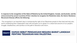Video: Hamas: Pengakuan Negara Barat Penting Tegakkan Hak Palestina