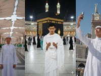 3 Prompt Gemini AI Edit Foto Makkah Depan Kabah-Payung Masjid Nabawi