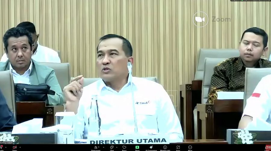 Komisi VI DPR RI rapat dengar dengan Dirut PT. Timah TBK. (Tangkapan layar youtube TV Parlemen)