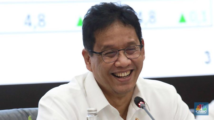 Menteri Keuangan Purbaya Yudhi Sadewa dalam memberi pemaparan APBN Kita di Kantor kementerian Keuangan, Jakarta, Senin, (22/9/2025). (CNBC Indonesia/Muhammad Sabki)
