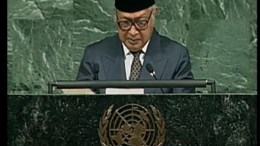 Presiden Soeharto berbicara di Sidang Umum PBB