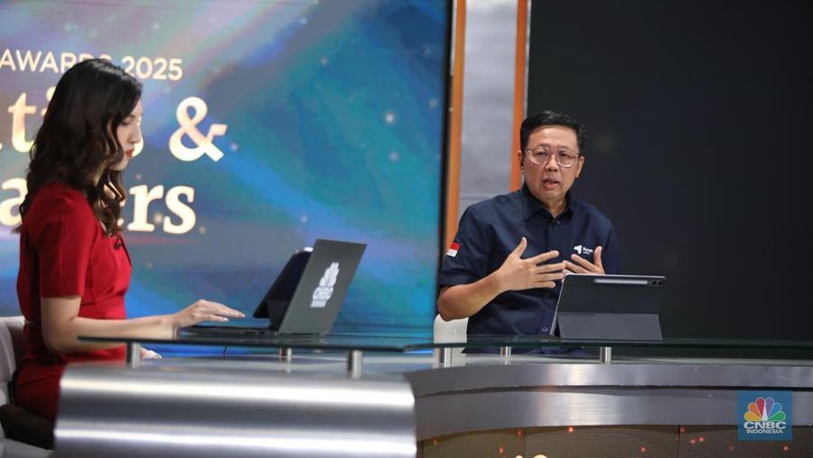 Direktur Henan Asset, Markam Halim menyampaikan paparan dalam acara Road to CNBC Indonesia Awards 2025 di Jakarta, Selasa (23/9/2025). (CNBC Indonesia/Faisal Rahman)