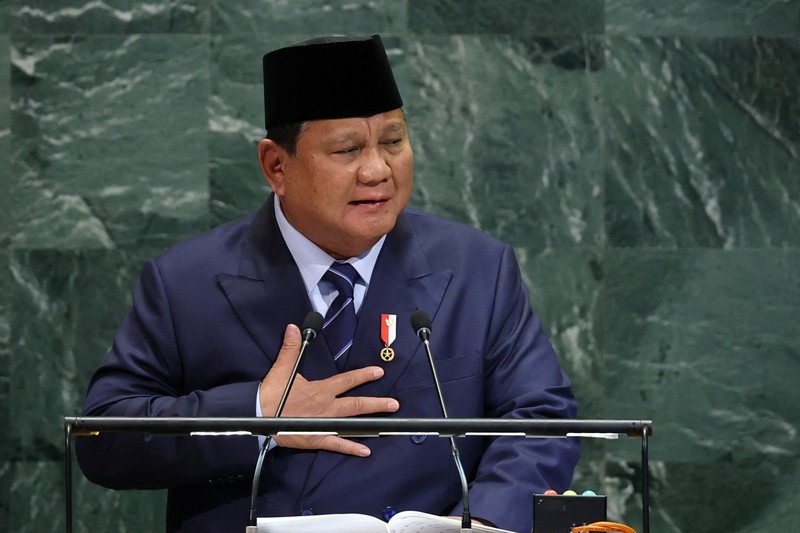Presiden Indonesia Prabowo Subianto berpidato di Sidang Umum Perserikatan Bangsa-Bangsa ke-80 di Markas Besar PBB di New York, AS, 23 September 2025. Presiden Indonesia Prabowo Subianto berpidato di Sidang Umum Perserikatan Bangsa-Bangsa ke-80 di Markas Besar PBB di New York, AS, 23 September 2025. (REUTERS/MIKE SEGAR)