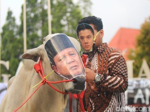 Aksi BEM KM UGM Bawa Sapi Bertopeng, Kritik Pidato Prabowo di PBB dan MBG