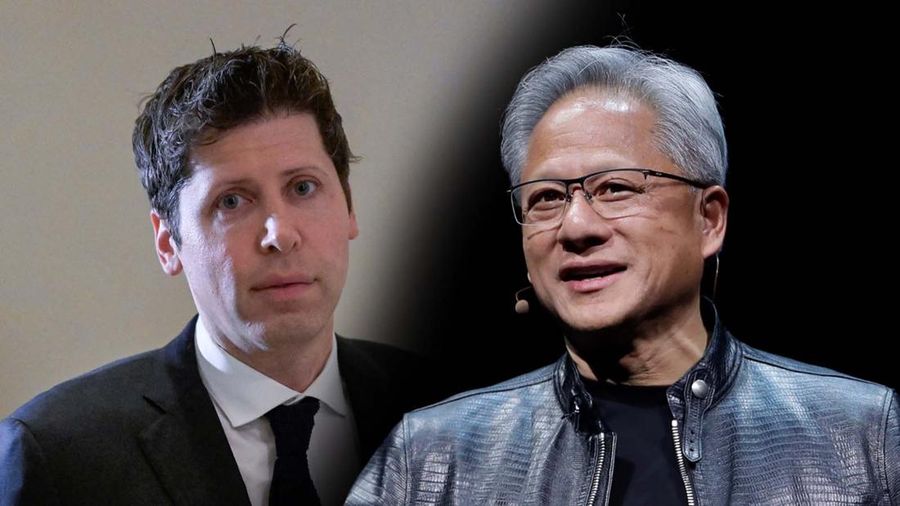 Foto Kolase CEO of OpenAI, Sam Altman dan CEO NVidia, Jen-Hsun Huang. (Dok. Reuters/AP/ File Foto)