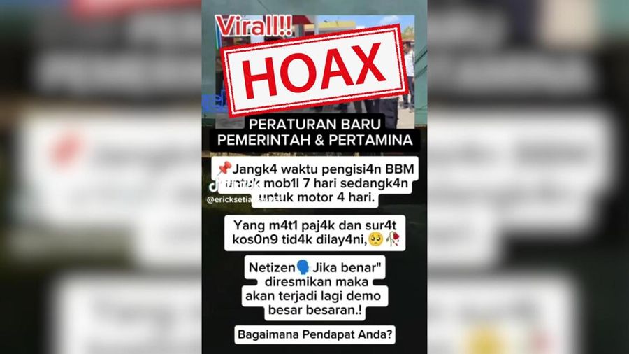 Informasi Hoax mengenai Peraturan baru Pemerintah dan Pertamina. (Tiktok)