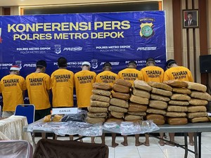 Polisi Bongkar Sindikat Pengedar Narkoba di Depok, Sita 78,65 Kg Ganja