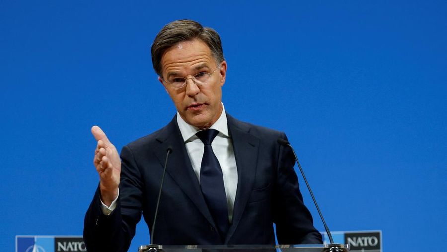 Sekretaris Jenderal NATO Mark Rutte berbicara dalam konferensi pers di markas besar Aliansi di Brussels, Belgia, 23 September 2025. (REUTERS/Geert Vanden Wijngaert)