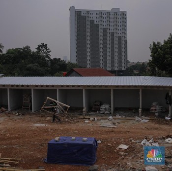 Penampakan Proyek Pembangunan Pasar Hewan di Lenteng Agung Jaksel