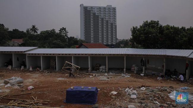 Penampakan Proyek Pembangunan Pasar Hewan di Lenteng Agung Jaksel