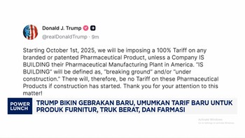Video: Gebrakan Baru Trump! Naikkan Tarif Furnitur, Truk Berat-Farmasi