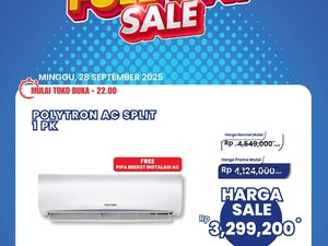 Polytron AC 1 PK Cuma Rp 3 Jutaan di Transmart Full Day Sale!
