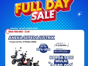 Sepeda Listrik Diskon Hingga 45% di Transmart Full Day Sale
