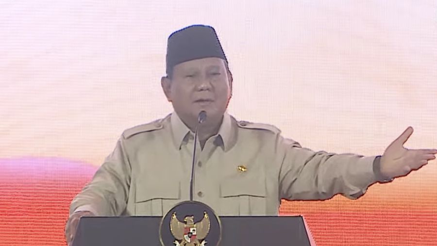Presiden Prabowo Subianto menyampaikan sambutan dalam Penutupan Musyawarah Nasional VI Partai Keadilan Sejahtera (PKS) di Jakarta, Senin (29/9/2025). (Tangkapan Layar Youtube/PKSTV)