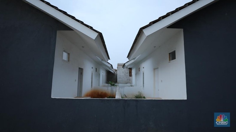 Suasana rumah subsisdi pemerintah di kawasan Cileungsi, Kabupaten Bogor, Senin, (29/9/2025). (CNBC Indonesia/Tri Susilo)
