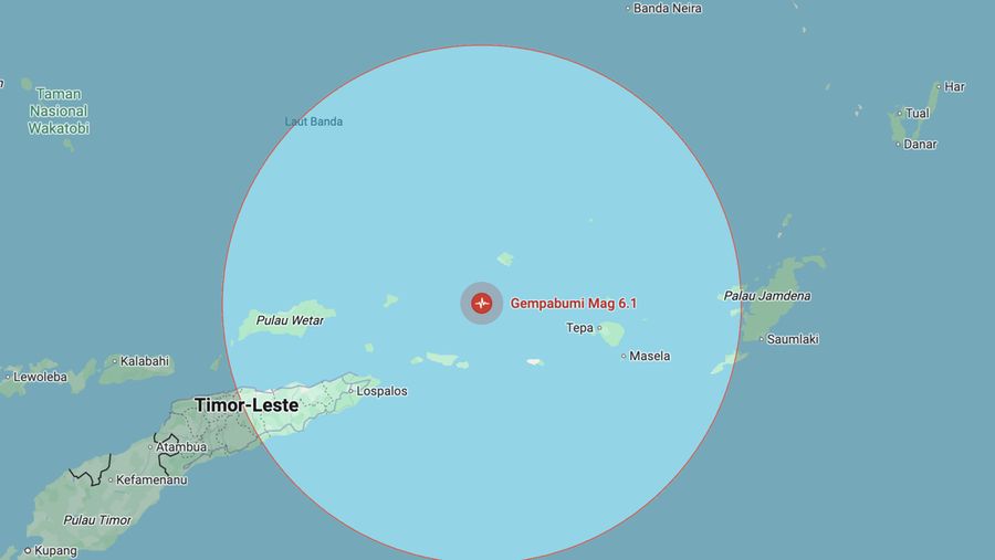 BMKG melaporkan terjadi gempa 6,1 magnitudo di Maluku Barat Daya, pada pukul 20:49 WIB, Rabu (1/10/2025). Gempa tidak berpotensi tsunami.