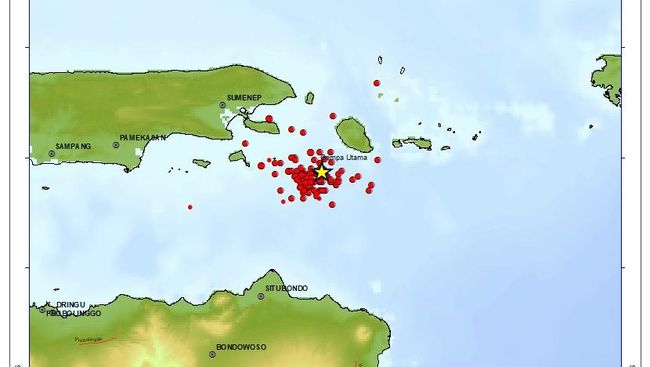 Gempa M 6,5 Guncang Sumenep, 162 Gempa Susulan Terjadi Sampai Hari Ini