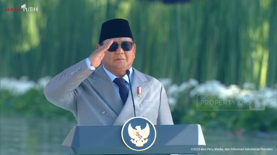 Presiden RI Prabowo Subianto perdana memimpin upacara peringatan Hari Kesaktian Pancasila di Monumen Pancasila Sakti, Lubang Buaya, Jakarta Timur, pada Rabu (1/10) pagi.
