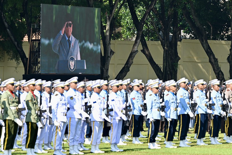 Presiden Prabowo Subianto memimpin upacara peringatan Hari Kesaktian Pancasila 2025 di Monumen Pancasila Sakti, Lubang Buaya, Jakarta, pada Rabu (1/10/2025). (Dok. Biro Pers Sekretariat Presiden/Kris))