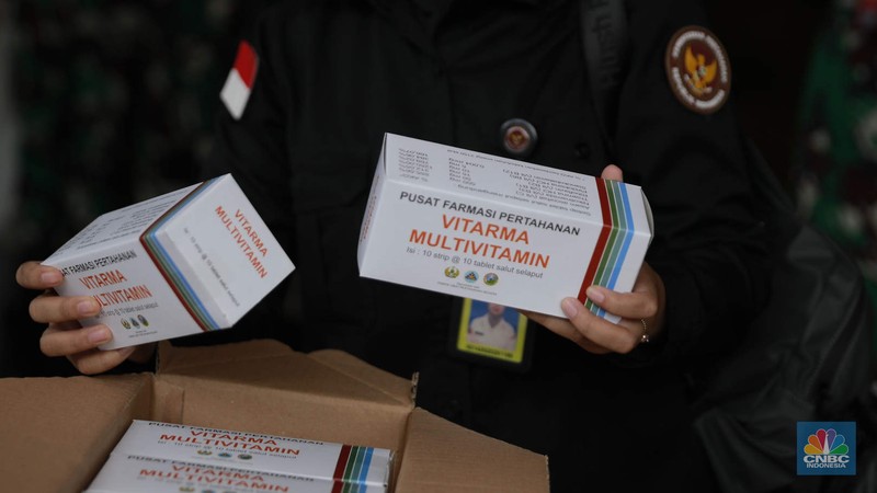 Launching Multivitamin dalam rangka mendukung program makan bergizi gratis, Rabu (1/10/2025). (CNBC Indonesia/Muhammad Sabki)