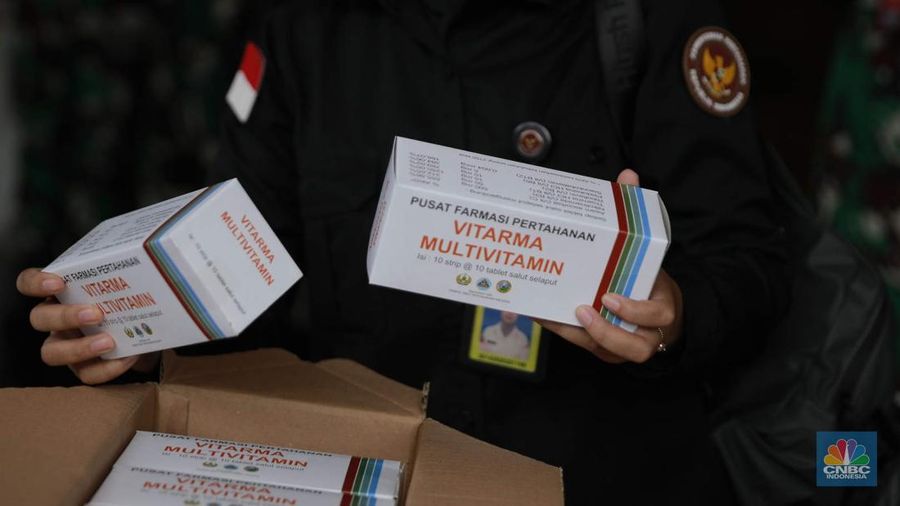 Launching Multivitamin dalam rangka mendukung program makan bergizi gratis, Rabu (1/10/2025). (CNBC Indonesia/Muhammad Sabki)