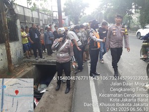 Motor Kecelakaan hingga Masuk Got di Jl Daan Mogot, Pengemudi Tewas