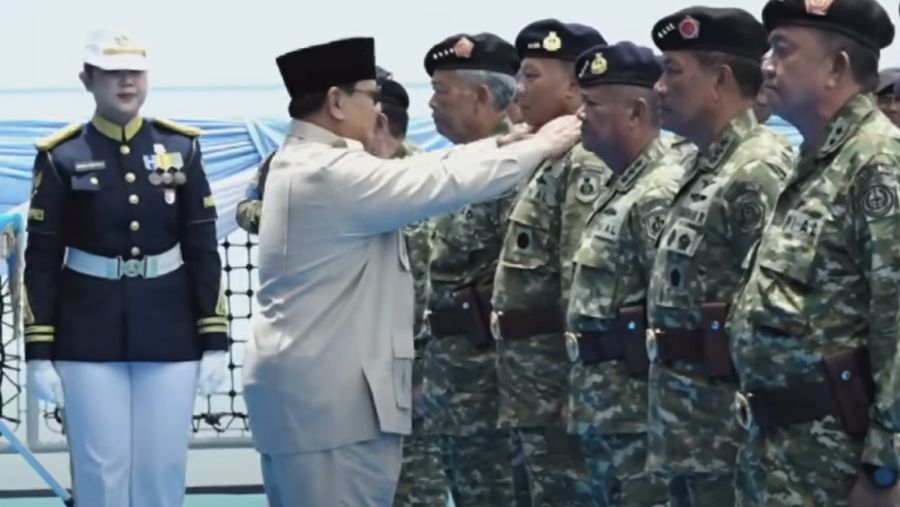 Presiden Prabowo Subianto hadiri Sailing Pass TNI AL Tahun 2025, Kamis (2/10/2025). (YouTube/Sekretariat Presiden)