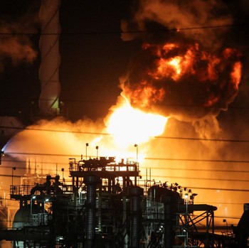Ledakan Dahsyat, Potret Kilang Minyak Kapasitas 290 Ribu BPH Terbakar