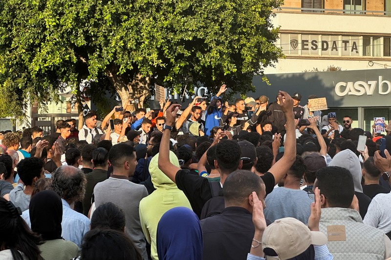 Protes anti-pemerintah yang dipimpin pemuda di Casablanca, maroko, Kamis (2/10/2025). (REUTERS/Stringer) Protes anti-pemerintah yang dipimpin pemuda di Casablanca, maroko, Kamis (2/10/2025). (REUTERS/Stringer)