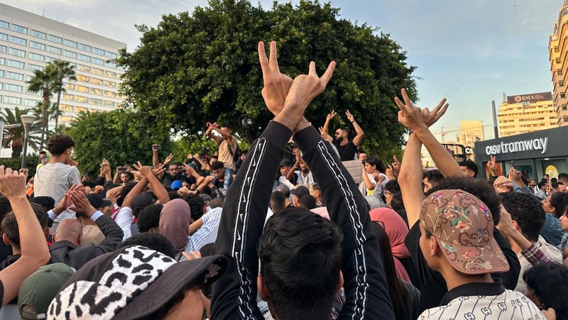 Protes anti-pemerintah yang dipimpin pemuda di Casablanca, maroko, Kamis (2/10/2025). (REUTERS/Stringer)