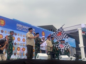 Panglima Pimpin Kirab Rakyat Jelang HUT Ke-80 TNI di Monas