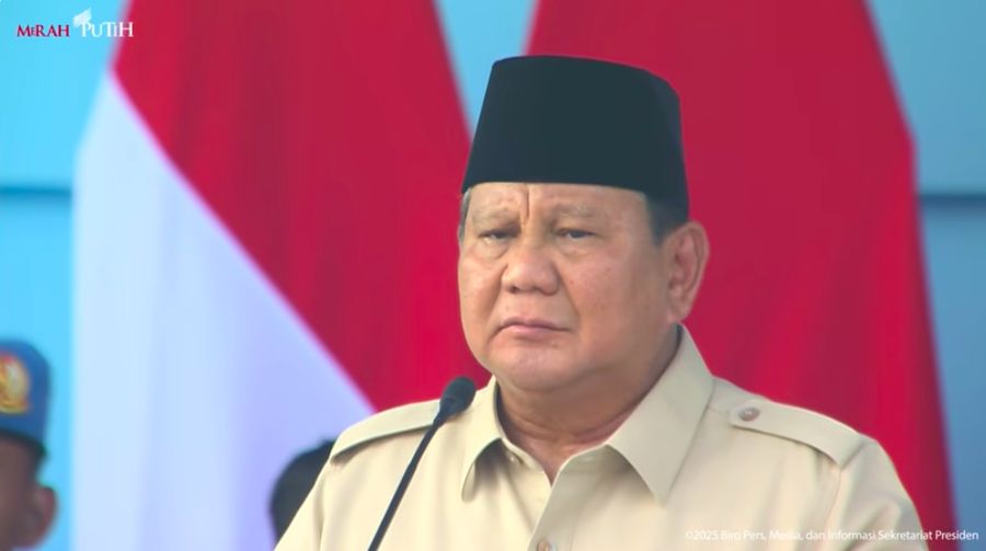 Presiden Prabowo Hadiri HUT ke-80 TNI Tahun 2025 di Monumen Nasional, Jakarta, (5/10/2025).