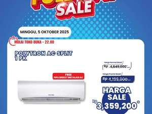 AC Split 1 PK Polytron di Transmart Full Day Sale Harganya Miring!