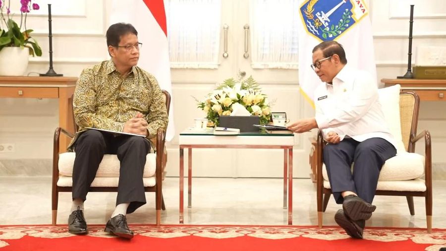 Menteri Keuangan Purbaya Yudhi Sadewa bertemu dengan Gubernur Jakarta Pramono Anung di Kantor Gubernur Jakarta, pada Selasa (7/10) pagi.