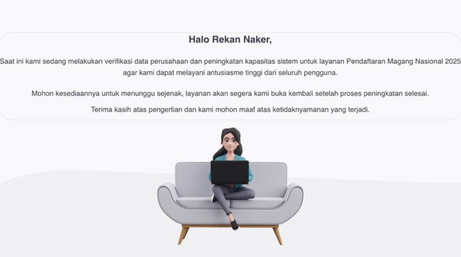 Situs Kemnaker tidak bisa diakses. (Tangkapan Layar)