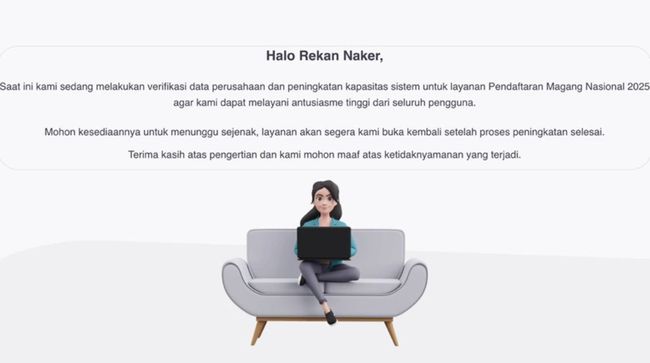 Situs Maganghub Kemnaker Tak Bisa Diakses, Ada Pengumuman Ini