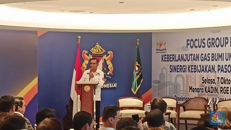 Wakil Ketua Umum Kadin Bidang Perindustrian, Saleh Husin di Menara Kadin, Selasa (7/10/2025). (CNBC Indonesia/Ferry Sandi)