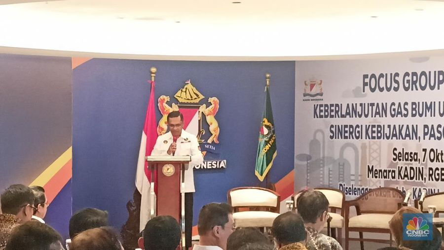 Wakil Ketua Umum Kadin Bidang Perindustrian, Saleh Husin di Menara Kadin, Selasa (7/10/2025). (CNBC Indonesia/Ferry Sandi)