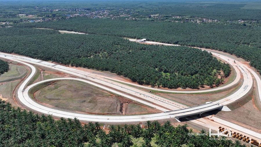 Jalan Tol Betung–Jambi Seksi 1A. (Dok. Hutama Karya Infrastruktur)
